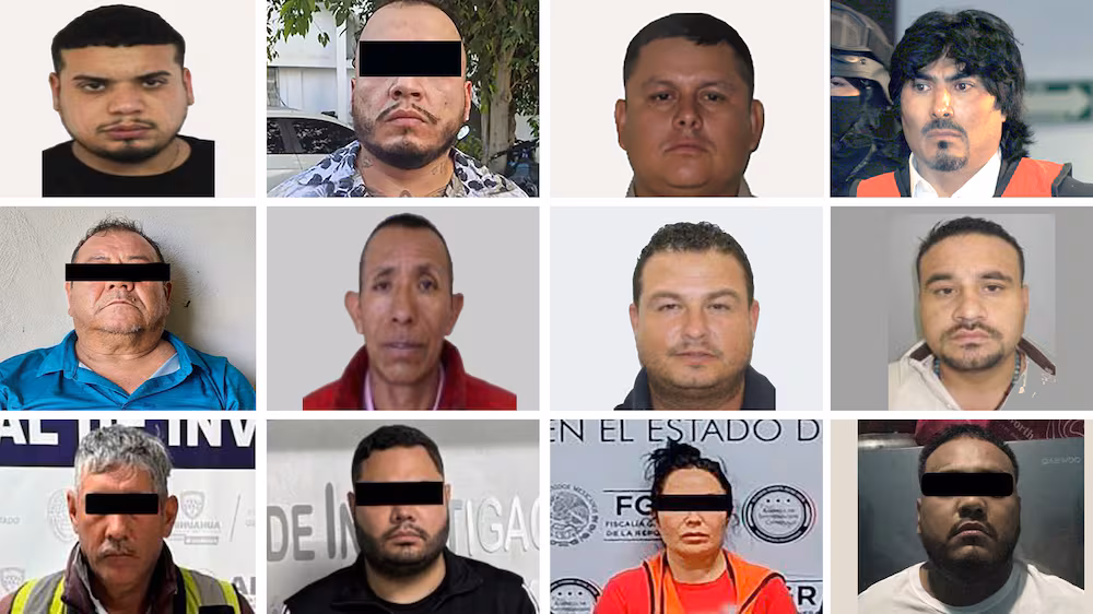 Algunos de los 37 narcotraficantes que México extraditados a Estados Unidos, este martes. SSPC